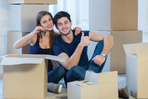 Boxes and furniture arranged for a Kingstonvale Storage quote example