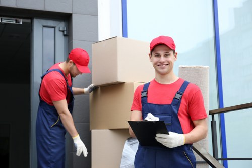 Customer loading goods into a secure storage unit