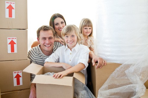 Organised storage boxes and furniture prepared for long-term keeping