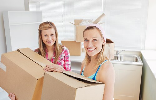 Office furniture and boxes arranged for Kingstonvale relocation